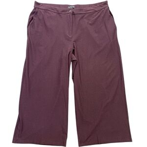 Eileen Fisher Pants Women 18P Burgundy Crop Lightweight‎ Washable Stretch Crepe